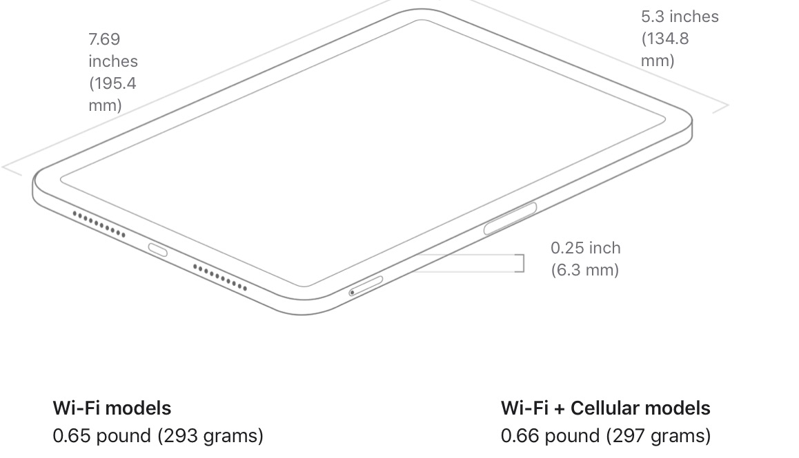 ipad mini dimensions