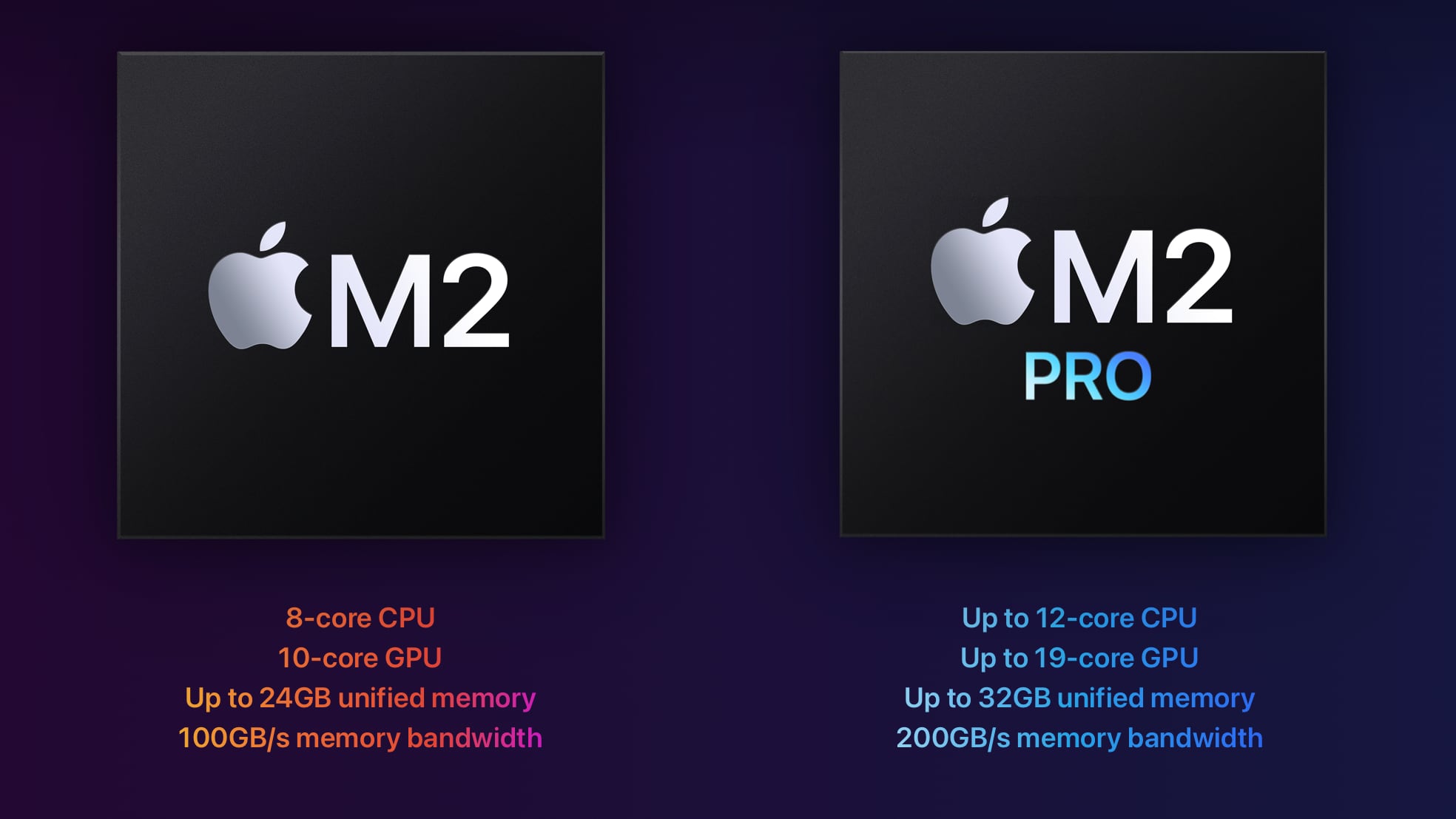 m2 m2 pro chips