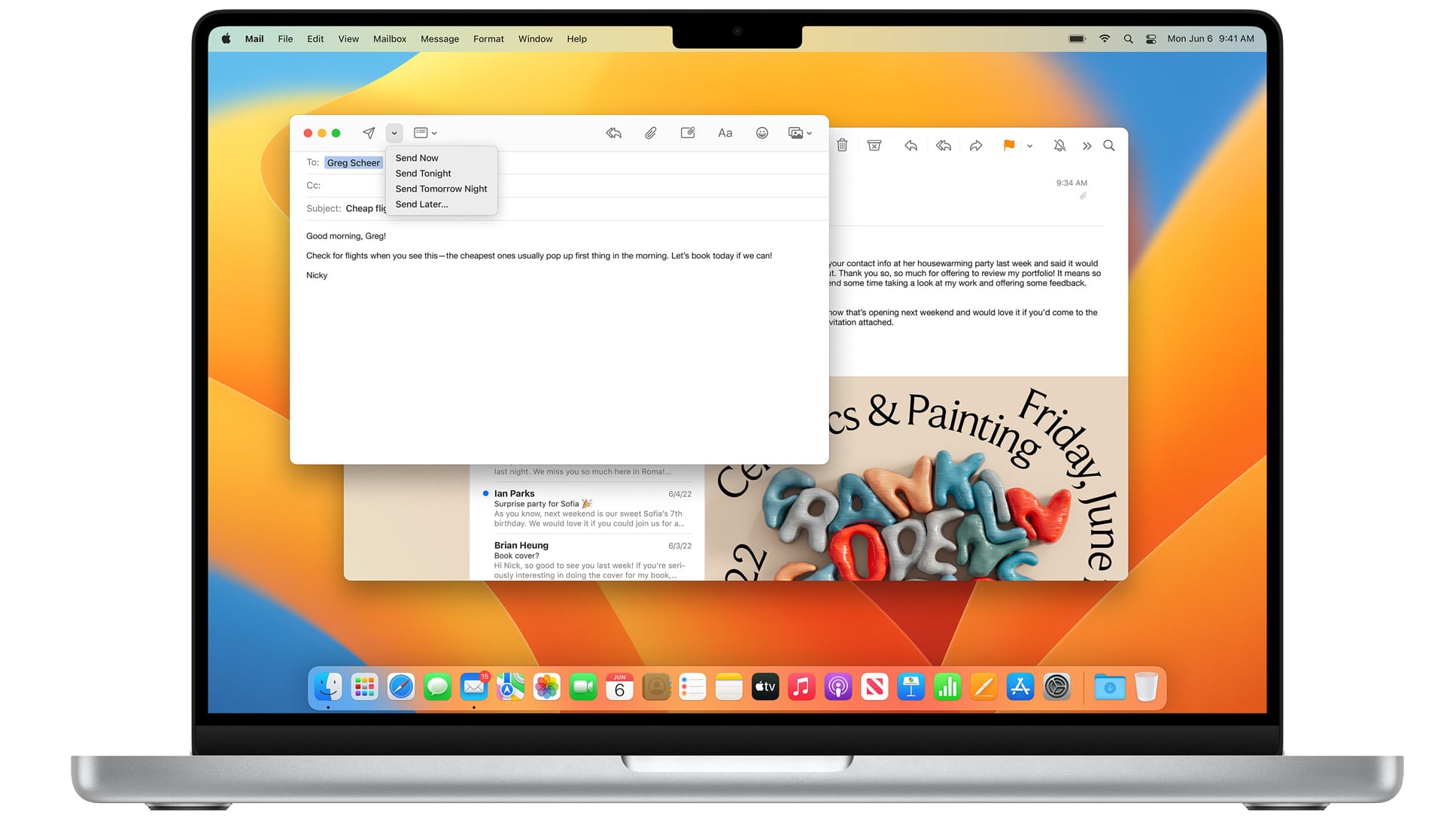 macos ventura mail send later